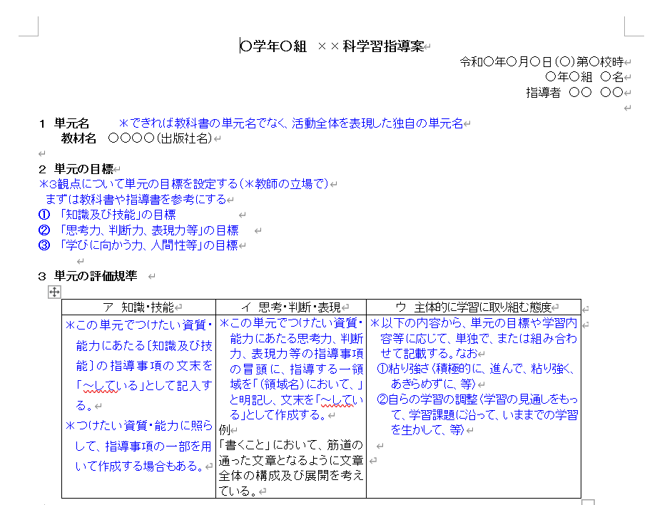 沖縄県指導案様式 – 沖縄の手記から 指導案 – SIRUW